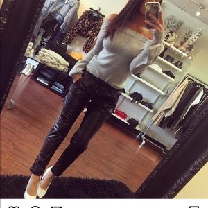 David Lerner Faux Leather Joggers